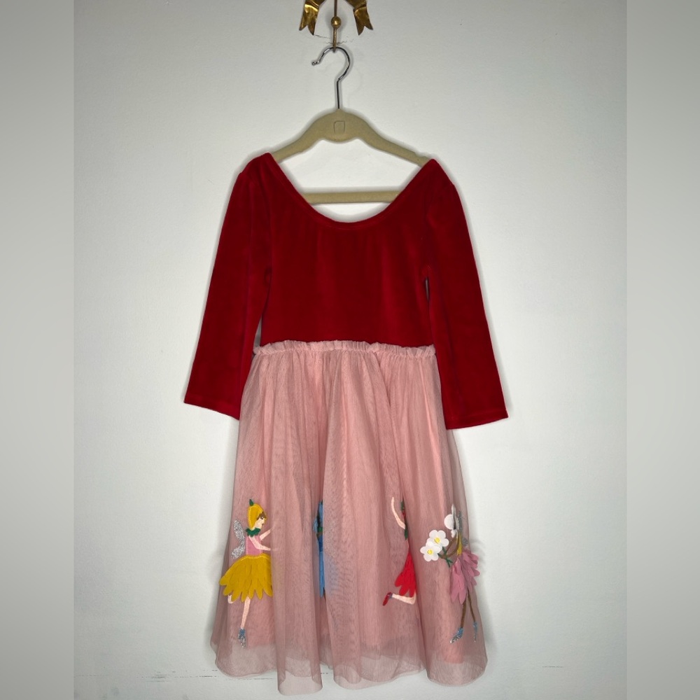 Mini Boden Festive Red and Pink Tulle Dress